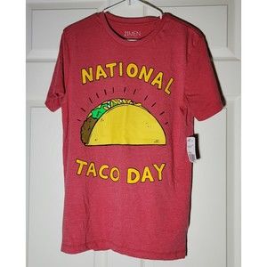 21 Men National Taco‎ Day Mens Small Forever 21 Red T-Shirt NWT